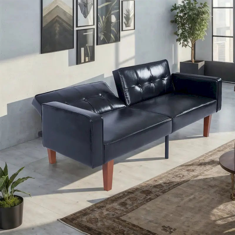 Sofá cama convertible de tela ajustable, sillón reclinable, sofá biplaza reversible, cama de día plegable, cama para invitados con 2 almohadas