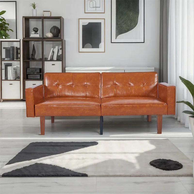 Sofá cama convertible de tela ajustable, sillón reclinable, sofá biplaza reversible, cama de día plegable, cama para invitados con 2 almohadas