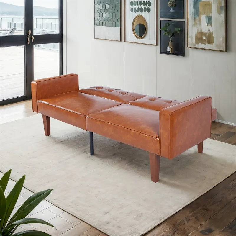 Sofá cama convertible de tela ajustable, sillón reclinable, sofá biplaza reversible, cama de día plegable, cama para invitados con 2 almohadas