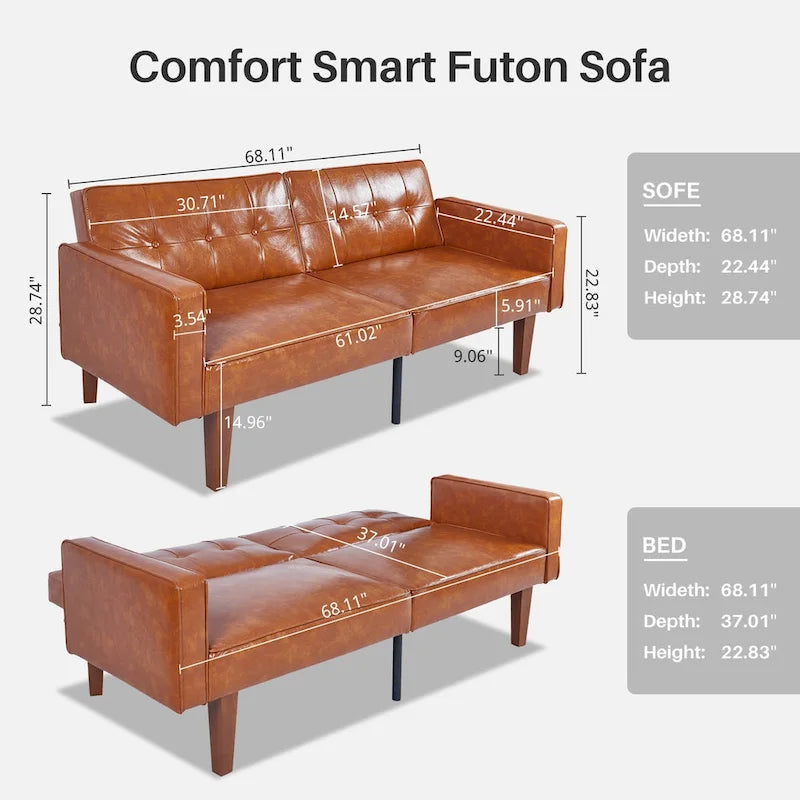 Sofá cama convertible de tela ajustable, sillón reclinable, sofá biplaza reversible, cama de día plegable, cama para invitados con 2 almohadas