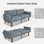 Sofá cama convertible de tela ajustable, sillón reclinable, sofá biplaza reversible, cama de día plegable, cama para invitados con 2 almohadas