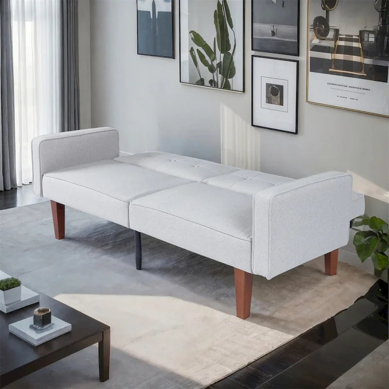 Sofá cama convertible de tela ajustable, sillón reclinable, sofá biplaza reversible, cama de día plegable, cama para invitados con 2 almohadas