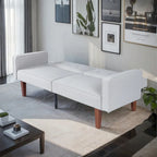 Sofá cama convertible de tela ajustable, sillón reclinable, sofá biplaza reversible, cama de día plegable, cama para invitados con 2 almohadas