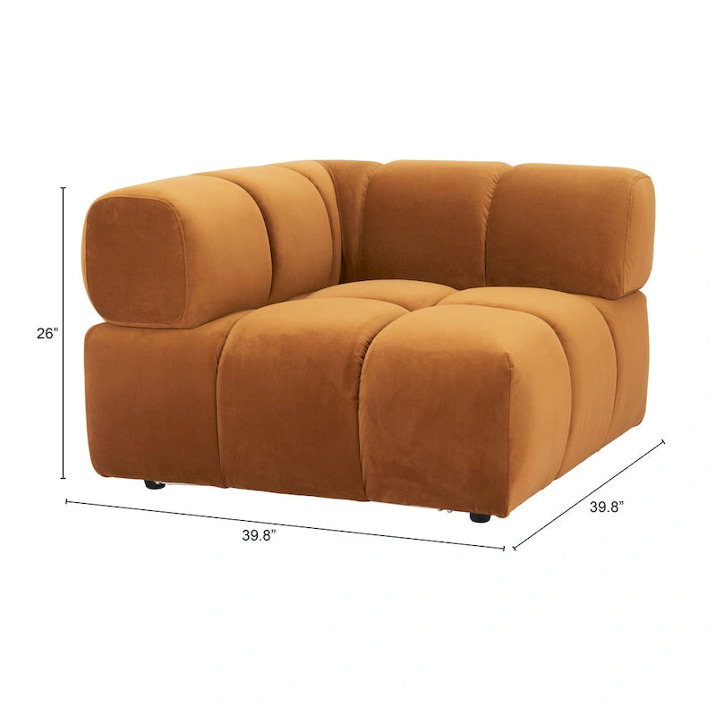 Sillón esquinero Rist, marrón