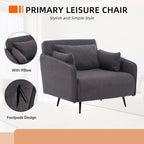 Sillón cama individual convertible tapizado en lino para sala de estar
