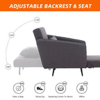 Sillón cama individual convertible tapizado en lino para sala de estar