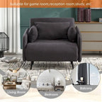 Sillón cama individual convertible tapizado en lino para sala de estar