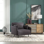 Sillón cama individual convertible tapizado en lino para sala de estar