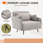 Sillón cama individual convertible tapizado en lino para sala de estar