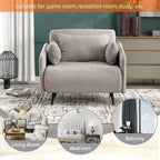 Sillón cama individual convertible tapizado en lino para sala de estar