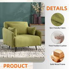 Sillón cama individual convertible tapizado en lino para sala de estar