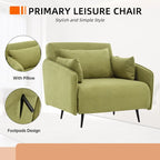 Sillón cama individual convertible tapizado en lino para sala de estar