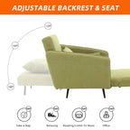 Sillón cama individual convertible tapizado en lino para sala de estar