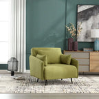 Sillón cama individual convertible tapizado en lino para sala de estar