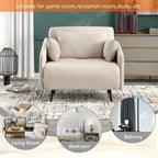 Sillón cama individual convertible tapizado en lino para sala de estar