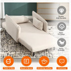 Sillón cama individual convertible tapizado en lino para sala de estar