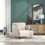 Sillón cama individual convertible tapizado en lino para sala de estar