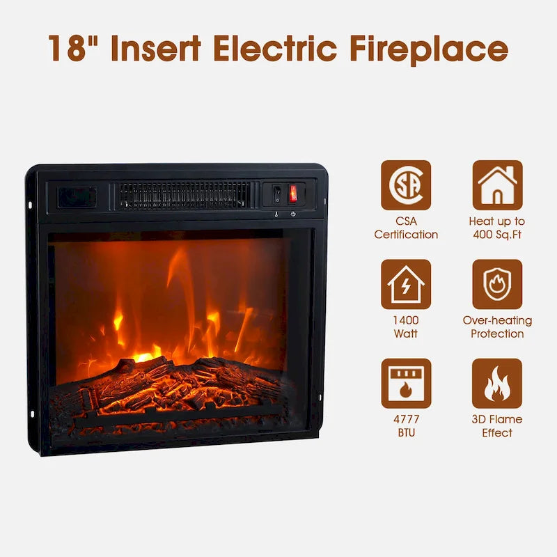 Mueble para TV con chimenea eléctrica gris de 58 pulgadas con chimenea eléctrica de 18 pulgadas