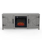 Mueble para TV con chimenea eléctrica gris de 58 pulgadas con chimenea eléctrica de 18 pulgadas