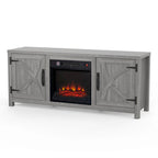 Mueble para TV con chimenea eléctrica gris de 58 pulgadas con chimenea eléctrica de 18 pulgadas