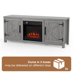 Mueble para TV con chimenea eléctrica gris de 58 pulgadas con chimenea eléctrica de 18 pulgadas