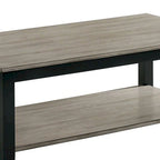 Mesa de centro rectangular de 47 pulgadas, un solo estante, veta de madera, gris