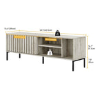 Mueble para TV de 64 pulgadas, puertas corredizas ahuecadas, centro de entretenimiento con estantes ajustables, consola de TV - 64 pulgadas de largo x 15.4 pulgadas de ancho x 22.5 pulgadas de alto
